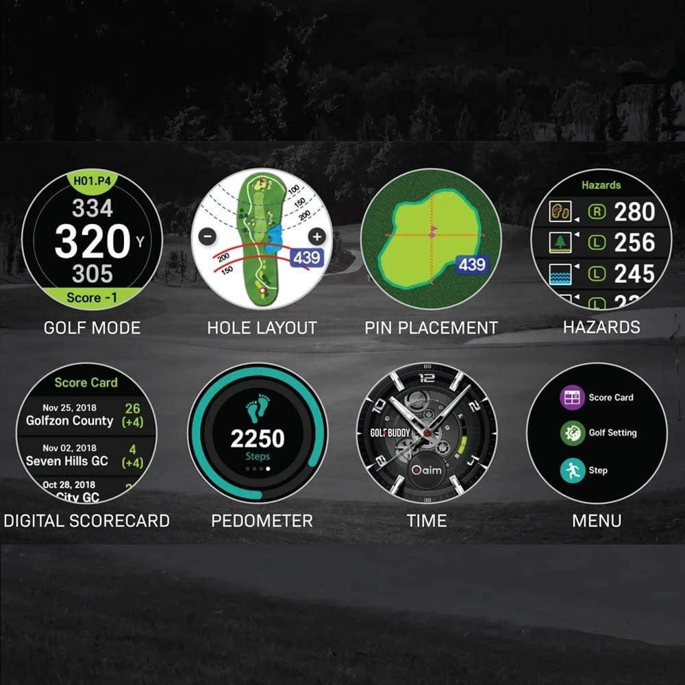 Golf Buddy aim W10 Bluetooth Wireless Golf GPS Smartwatch Bundle with 1 Dozen Volvik Golf Balls, 5 Ball Markers and 1 Magnetic Hat Clip