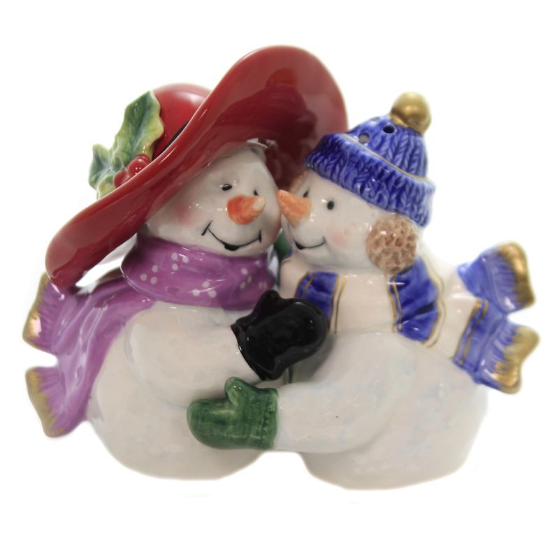 Tabletop 4.0" Snowman Couple Salt/Pepper Christmas Dinner Cosmos Gifts Corp.  -  Salt And Pepper Shaker Sets