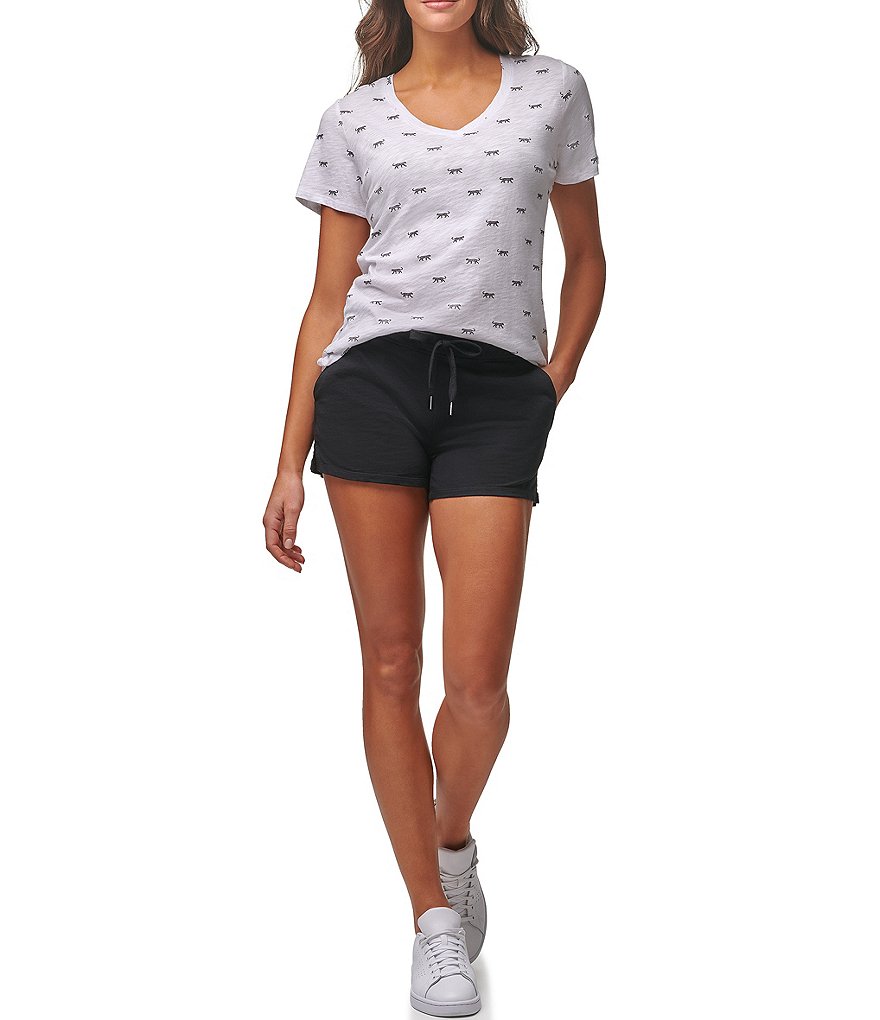 Marc New York Performance Short Sleeve Mini Leopard V-Neck Tee