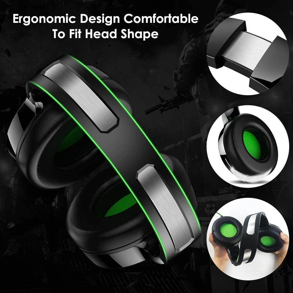Nivava Gaming Headset for PS4, Xbox One, PC Headphones with Microphone LED Light Mic for Nintendo Switch PS5 Playstation Computer, K6