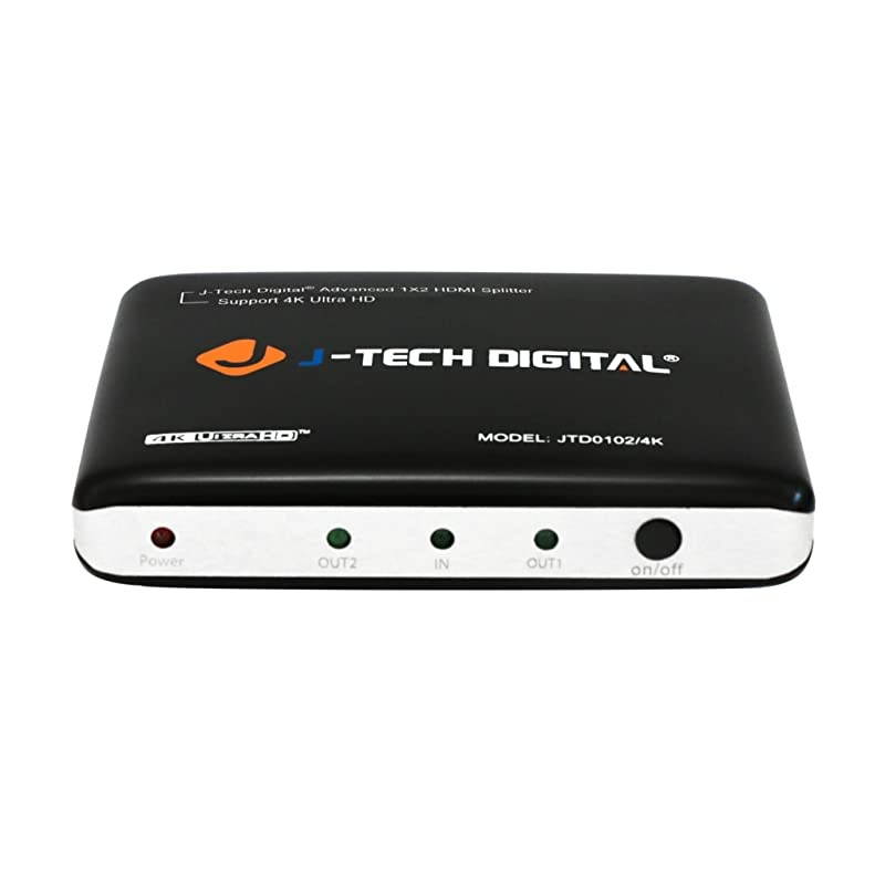 JTD0102/4K J-Digital Most Advanced 2 Ports HDMI 1X2 Powered Splitter, Support Ultra HD 4K 3840 A 2160 Resolution and 3D