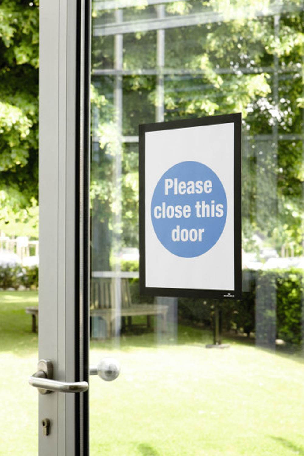 Durable Duraframe Sign Holder, 8 1/2 X 11, Black Frame, 2 Per Pack 476801