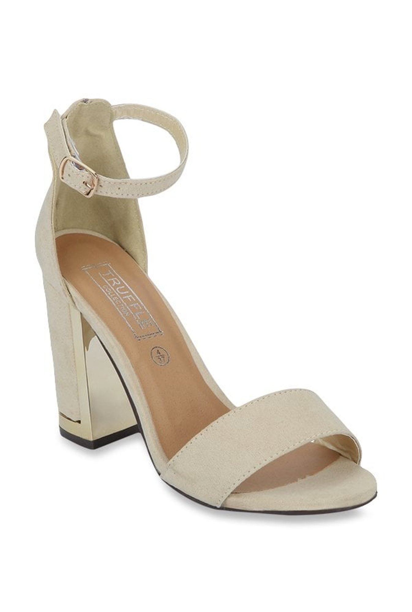 Truffle Collection Beige Ankle Strap Sandals