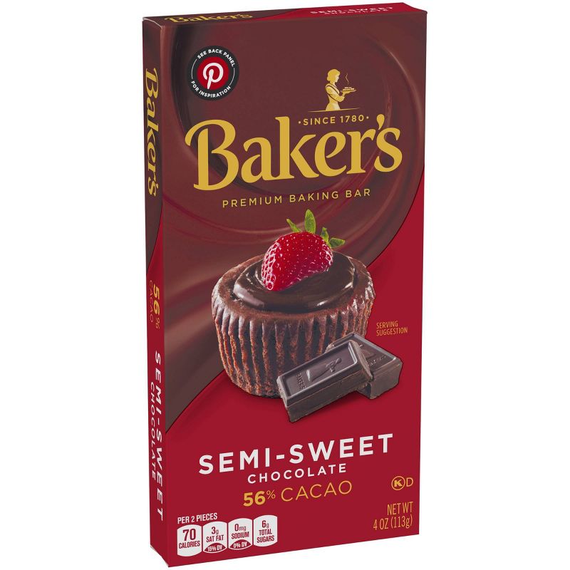 Baker's 56% Cacao Semi-Sweet Chocolate Baking Bar - 4oz