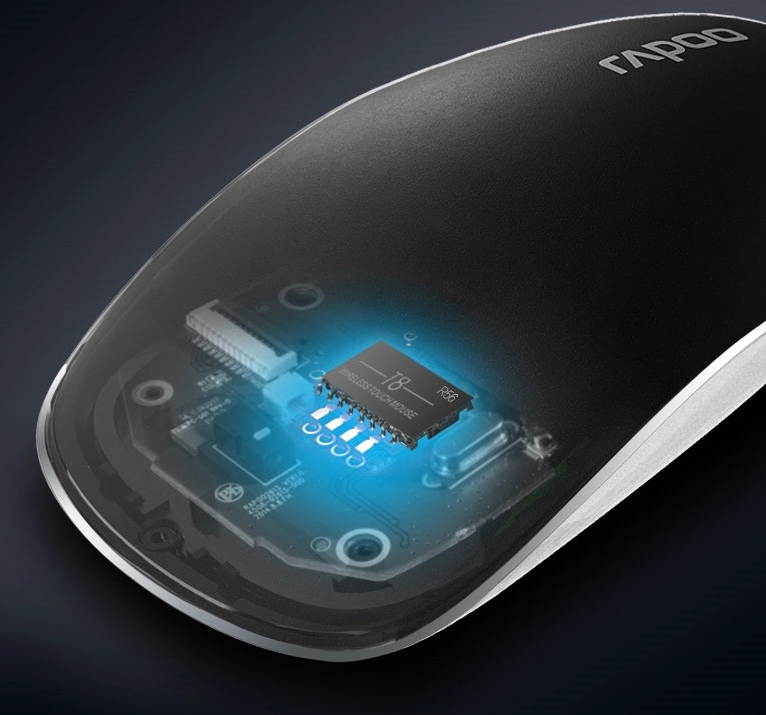 Rapoo T8 5G Ultra-Thin Ergonomic Programmable Smart Multiple Touch Control Wireless Laser Mouse for Laptops Desktops and PC