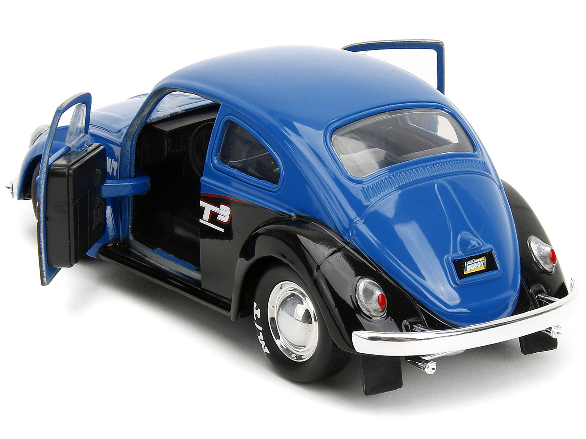 1959 Volkswagen Beetle "Spirit3 Racing" Blue and Black and Boxing Gloves Accessory "Punch Buggy" Series 1/32 Diecast Model Car by Jada