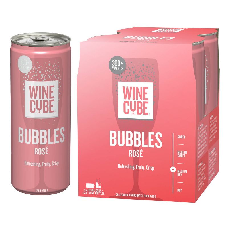 Bubbles Rosé Sparkling Wine - 4pk/250ml Cans - Wine Cube™