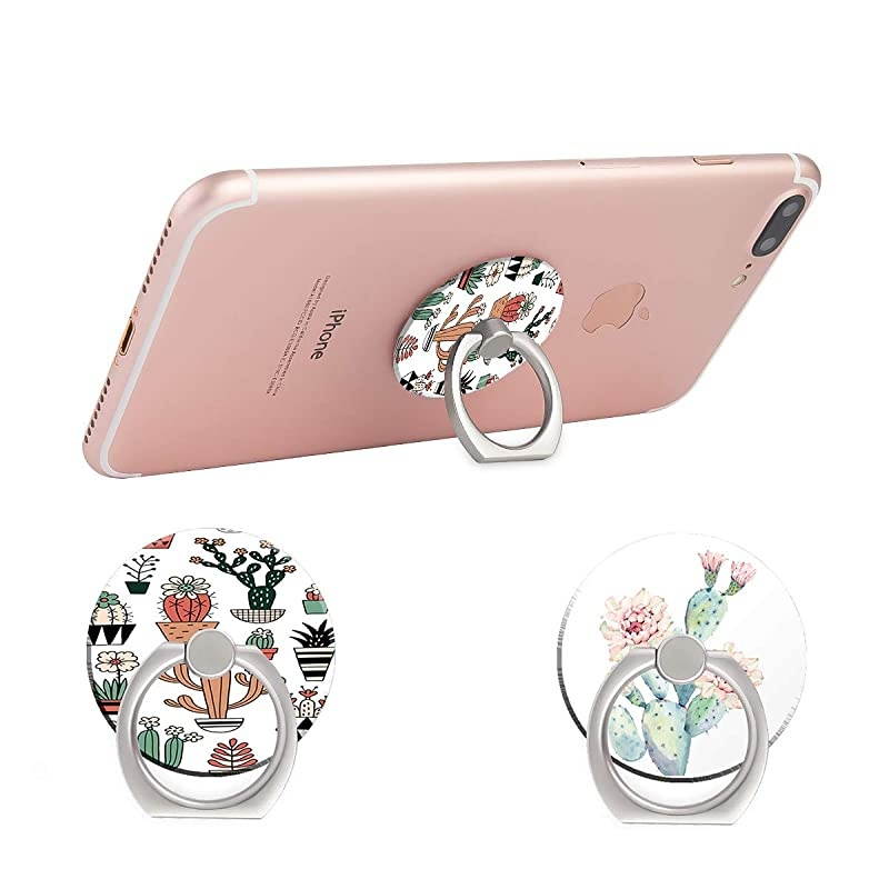 Finger Ring Stand [2 Pack],  360 Degree Rotation Universal Phone Ring Holder Kickstand Compatible with iPhone Xs Max XR X 8 7 6 6s Plus, Samsung All Android Smartphone - Gold Blue Mandala