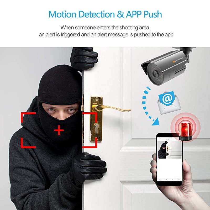 8CH 5MP CCTV Security Camera System, 4PCS H.264+ Home Surveillance Security DVR Kit with 1TB HDD,Outdoor Bullet Cameras Waterproof,Audio Recording,Email Alert,24/7 Home Business Monitoring