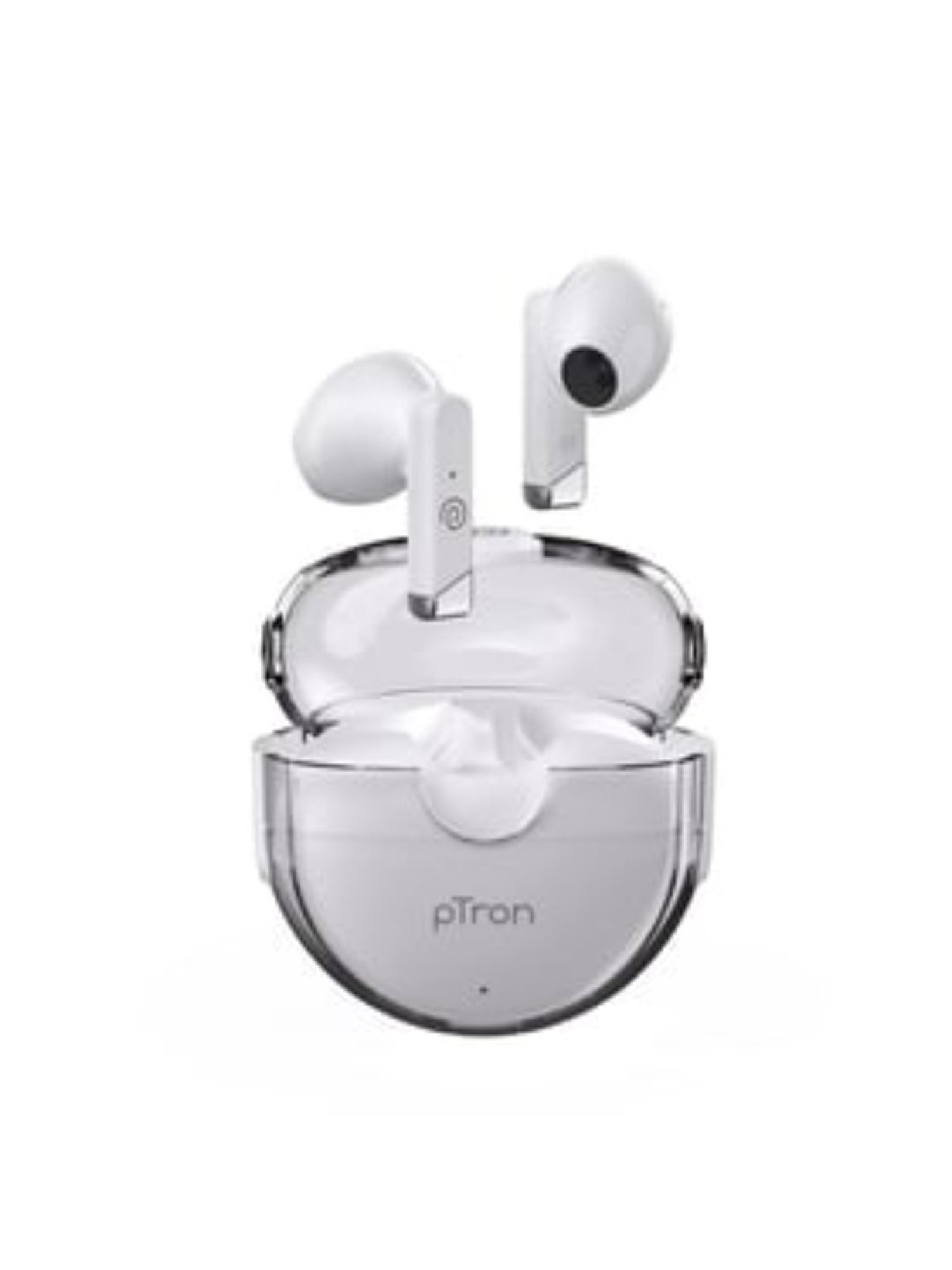 PTron Bassbuds Fute Wireless Bluetooth 5.1 Earbuds, 25 Hours Playtime, Type-C Charging (White)