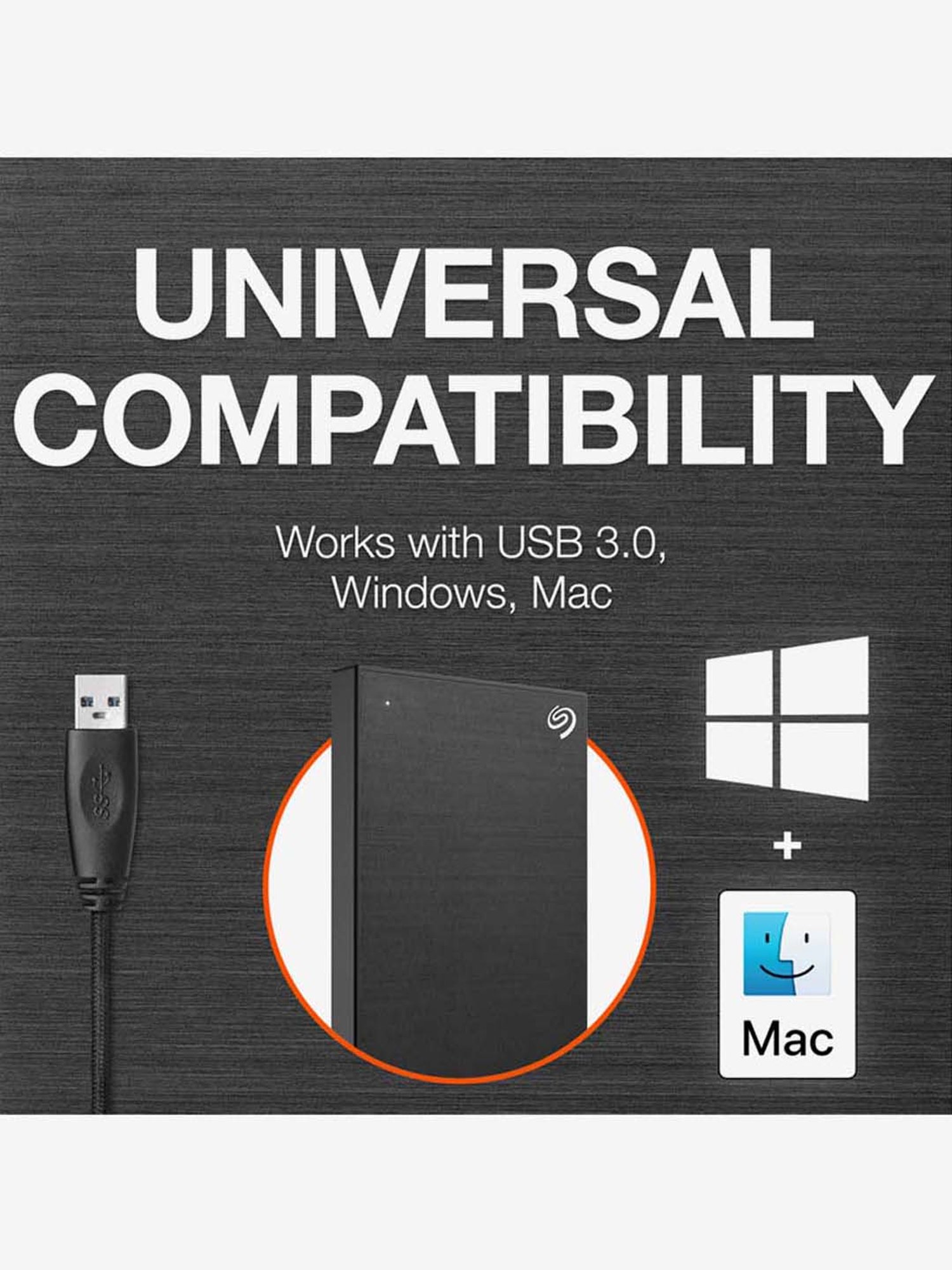 Seagate One Touch 2TB External HDD with Password - Black, for Win & Mac - STKY2000400