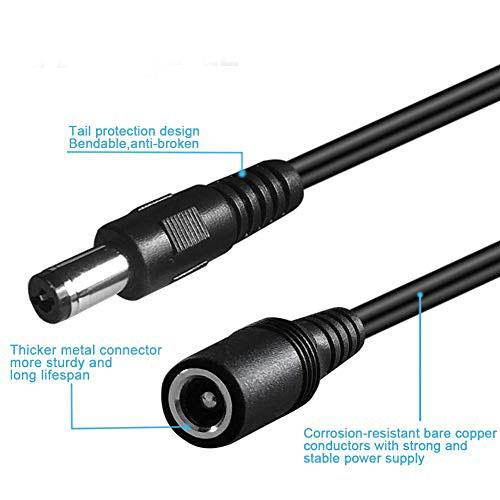 x 21mm Extension Cord 20FT DC 12v Power Supply Adapter for CCTV Security Camera Surveillance Indoor Wireless IP Camera Dvr Standalone LED Strip Car 12 Volt Male to Female Plug Cable 2 Pack