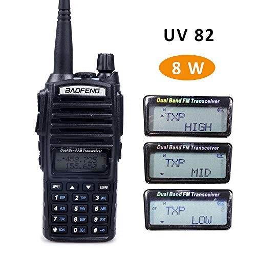 baofeng uv82 high power tripower 8/4/1watt dual band vhf 136174mhz/uhf 400520mhz portable frs radio twoway radio