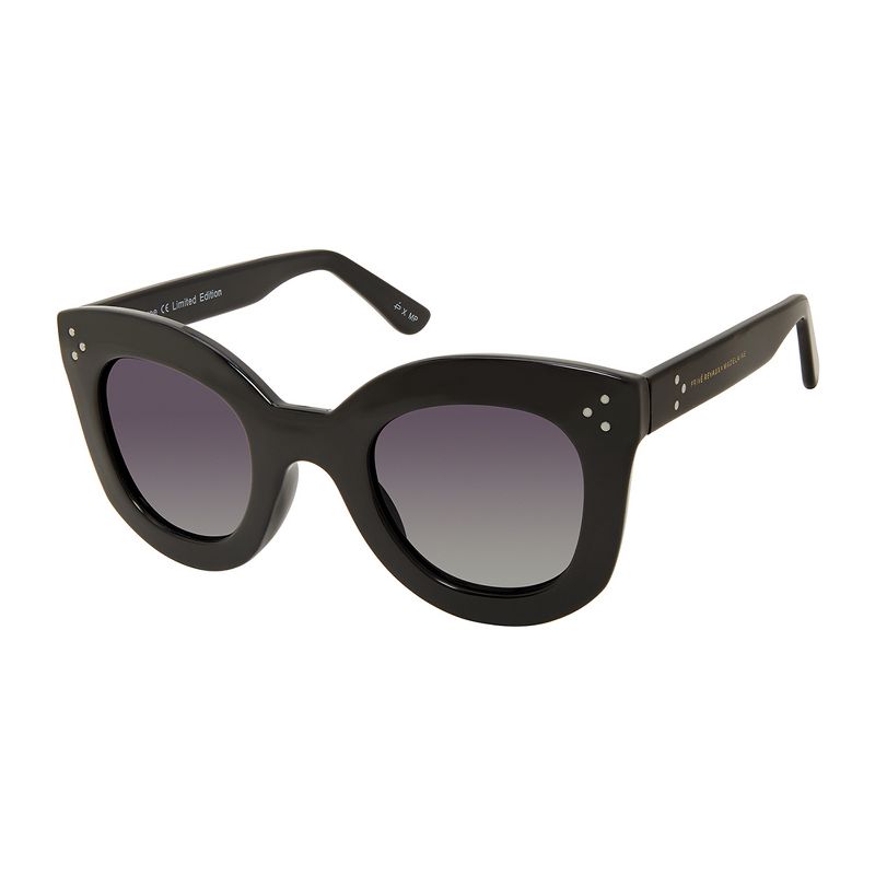 Priv'e Revaux Monroe  Womens Oversized Polarized Sunglasses Caviar Black 50mm