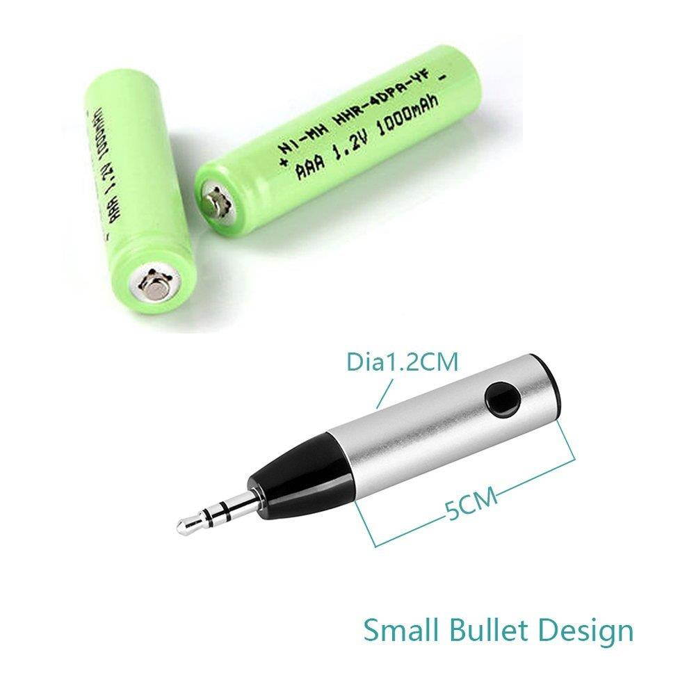 EIGIIS Wireless Bluetooth V4.1 Receiver Bullet Audio Adapter 3.5 mm AUX for Home Audio Music Streaming Sound System (Pink)