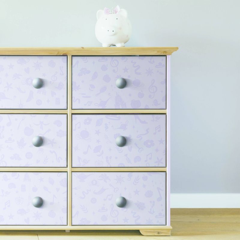 Disney Princess Glitter Icons Peel and Stick Wallpaper Purple - RoomMates