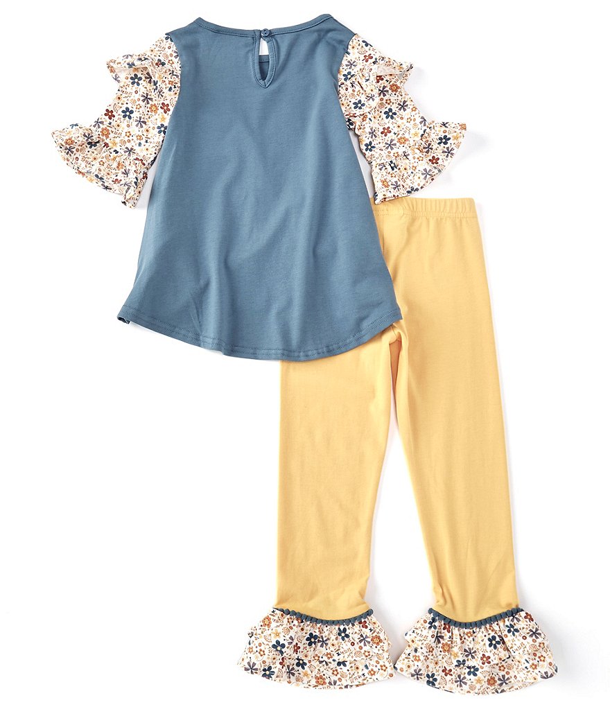 Ally B Big Girls 7-16 Flutter-Sleeve Dotted Top & Shorts Set