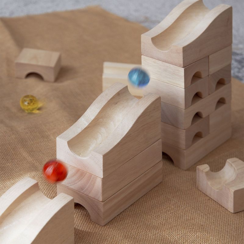 Guidecraft Unit Block Marble Run - 40 Piece Set