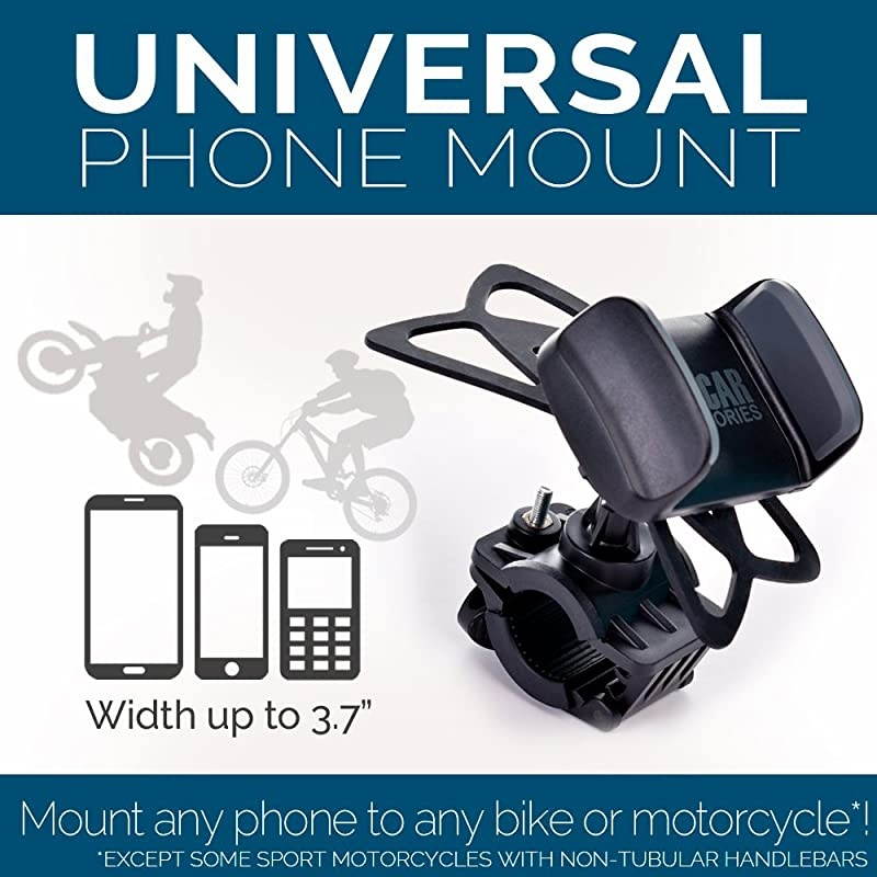 Bike Motorcycle Phone Mount for Any Smartphone iPhone 12 Pro Xr SE Max S20 Unbreakable Handlebar Cell Phone Holder for Bike Bicycle