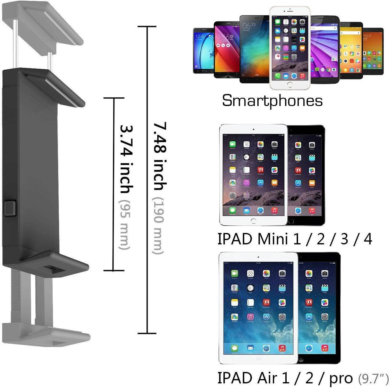 AccessoryBasics Secure Dual Post Headrest Mount for Holder for the Nintendo Switch,Tablets (iPad Mini Air, Galaxy Tab S E) Smartphone ( iPhone X 8 7 plus XR XS MAX, Samsung Galaxy S8 S9 Note)