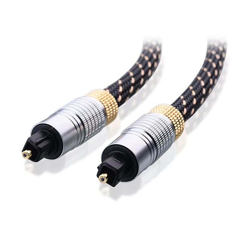 2Pack Toslink Toslink Optical Digital Optical Audio 3 Feet with Metal Connectors and Braided Jacket