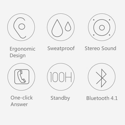 Zgeer Wireless Mini Bluetooth Earphone Earbuds Single Ear Headset with Microphone