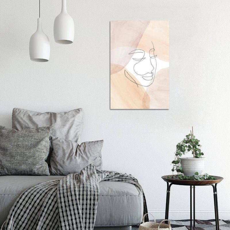 Line Art Face by Whales Way Unframed Wall Canvas - iCanvas