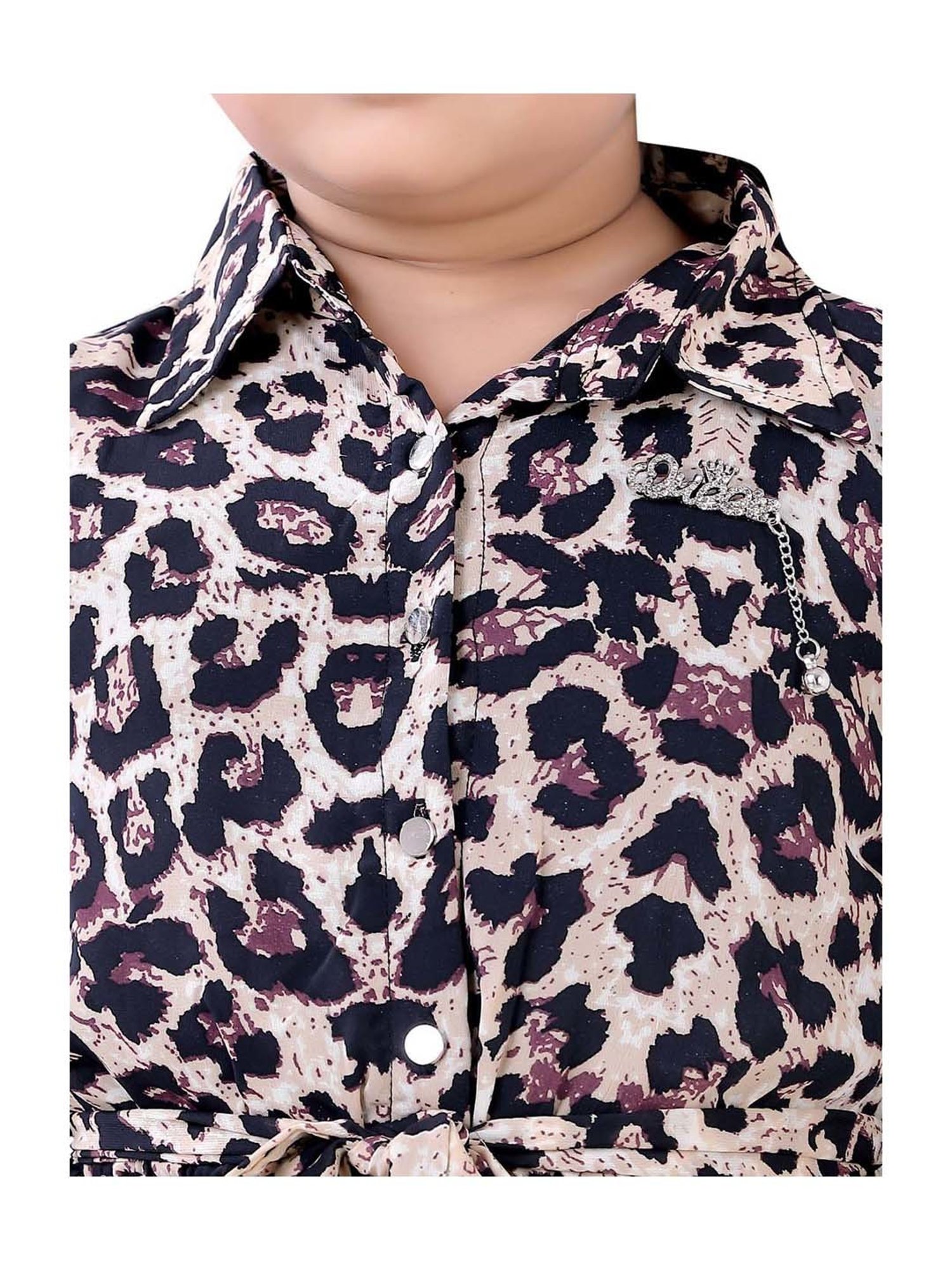 poplins Kids Navy Cotton Printed Dress