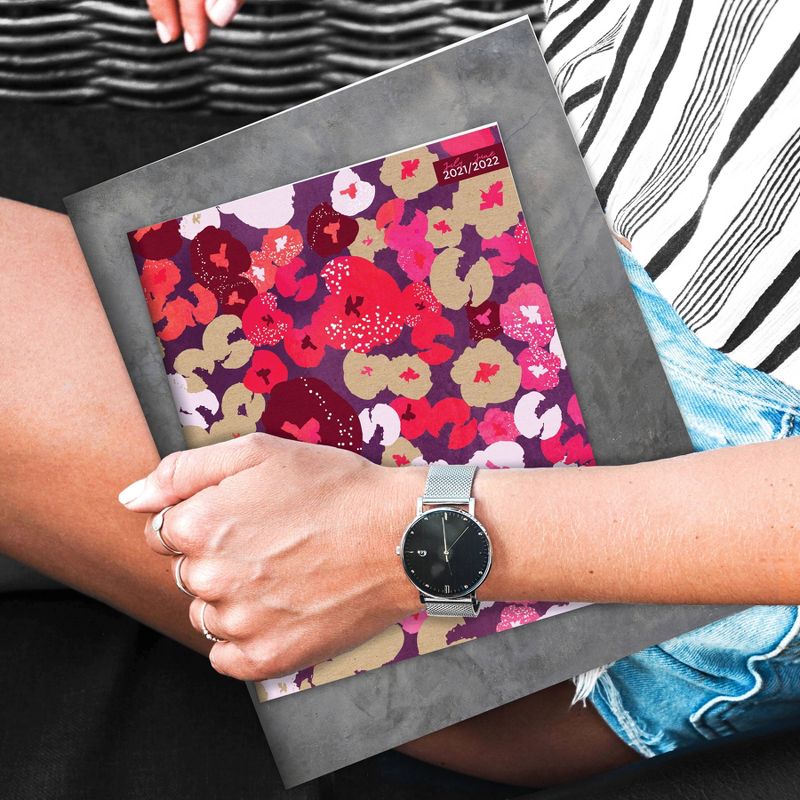 2021-22 Academic Planner 8"x6.5" Pretty Pink Petals Monthly - The Time Factory