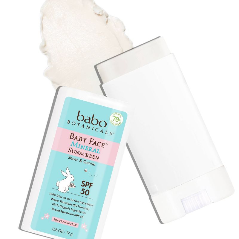Babo Botanicals Baby Face Mineral Sunscreen Stick - SPF 50 - 0.6oz