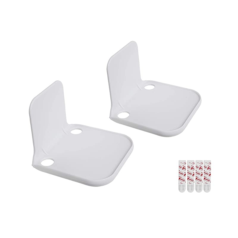 4" White Stick-On and Removable Shelf Including 2 Removable Adhesive Strips per Shelf