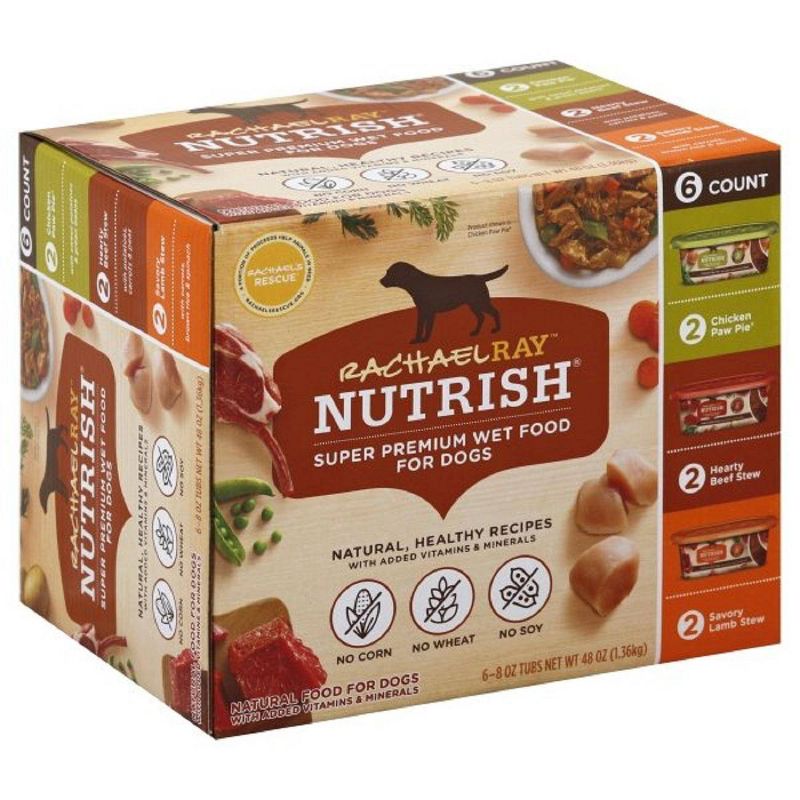 Rachael Ray Nutrish Super Premium Wet Dog Food Healthy Recipes Chicken, Beef & Lamb - 8oz/6ct Variety Pack