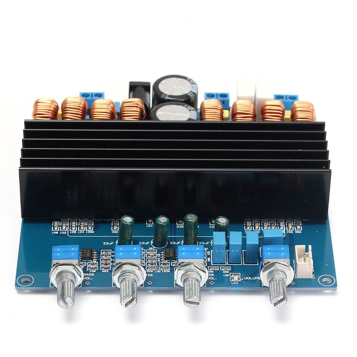 TDA7498 + TL072 Class D 2.1 Digital Power Amplifier Board 200W +2X100W DC24V~32V - Blue