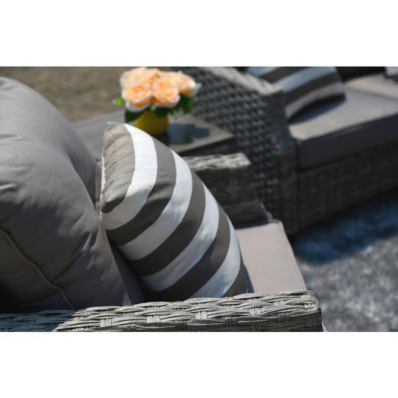 5pc Patio Wicker Conversation Set with Fire Pit - Direct Wicker