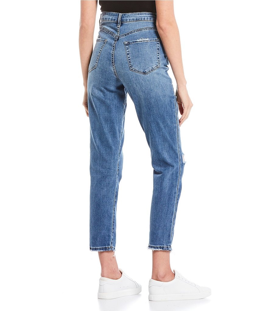 YMI Jeanswear Dream High Rise Raw Hem Mom Jeans