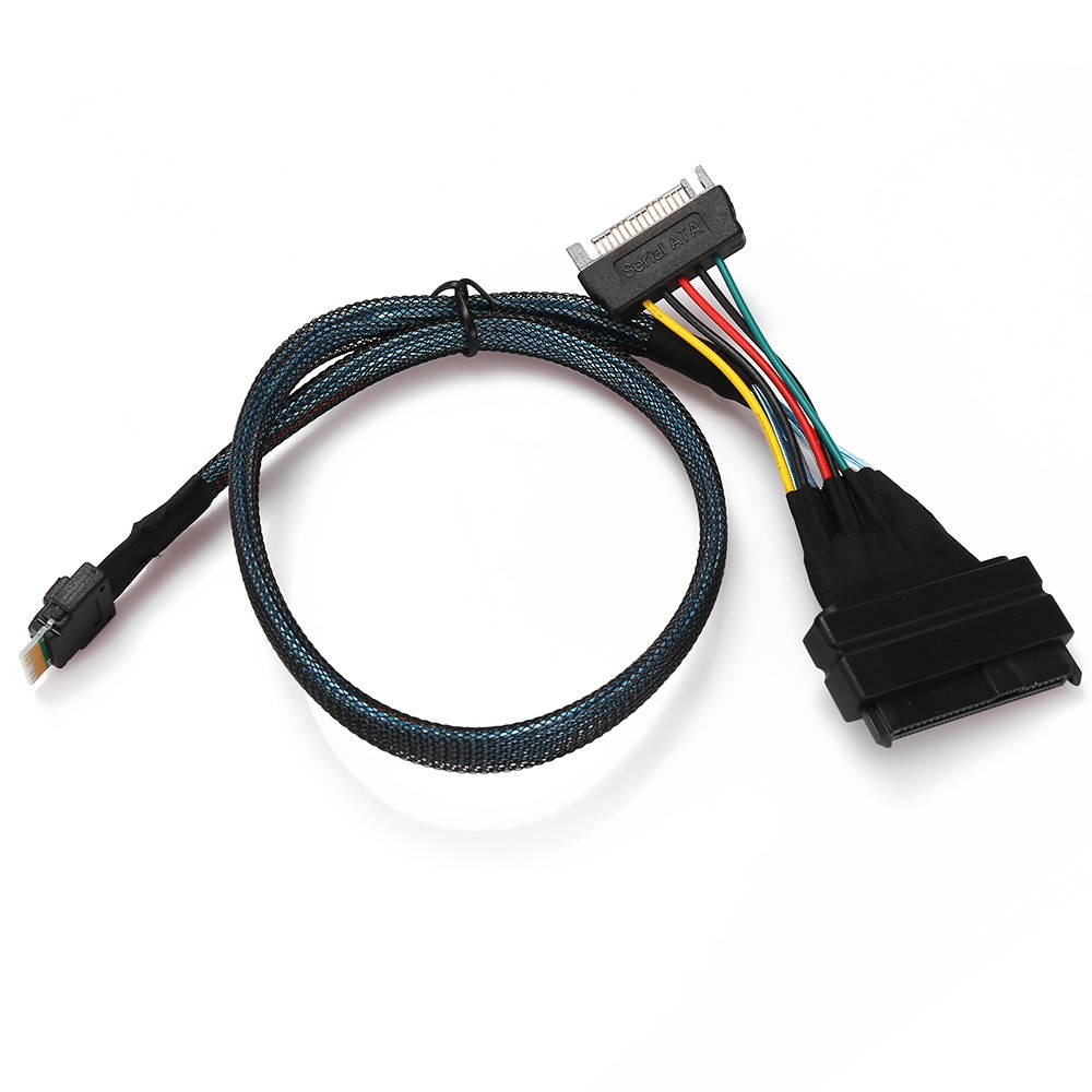 CY U.2 U2 SFF-8639 to Slimline SFF-8654 4i NVME PCIe Cable for M.2 SF-104-0.5M