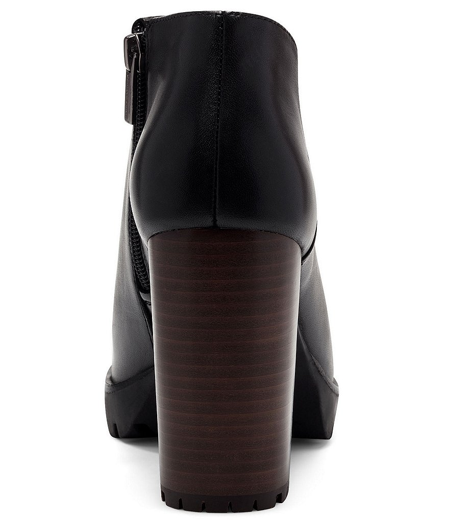 Vince Camuto Hevana Leather Block Heel Peep Toe Booties