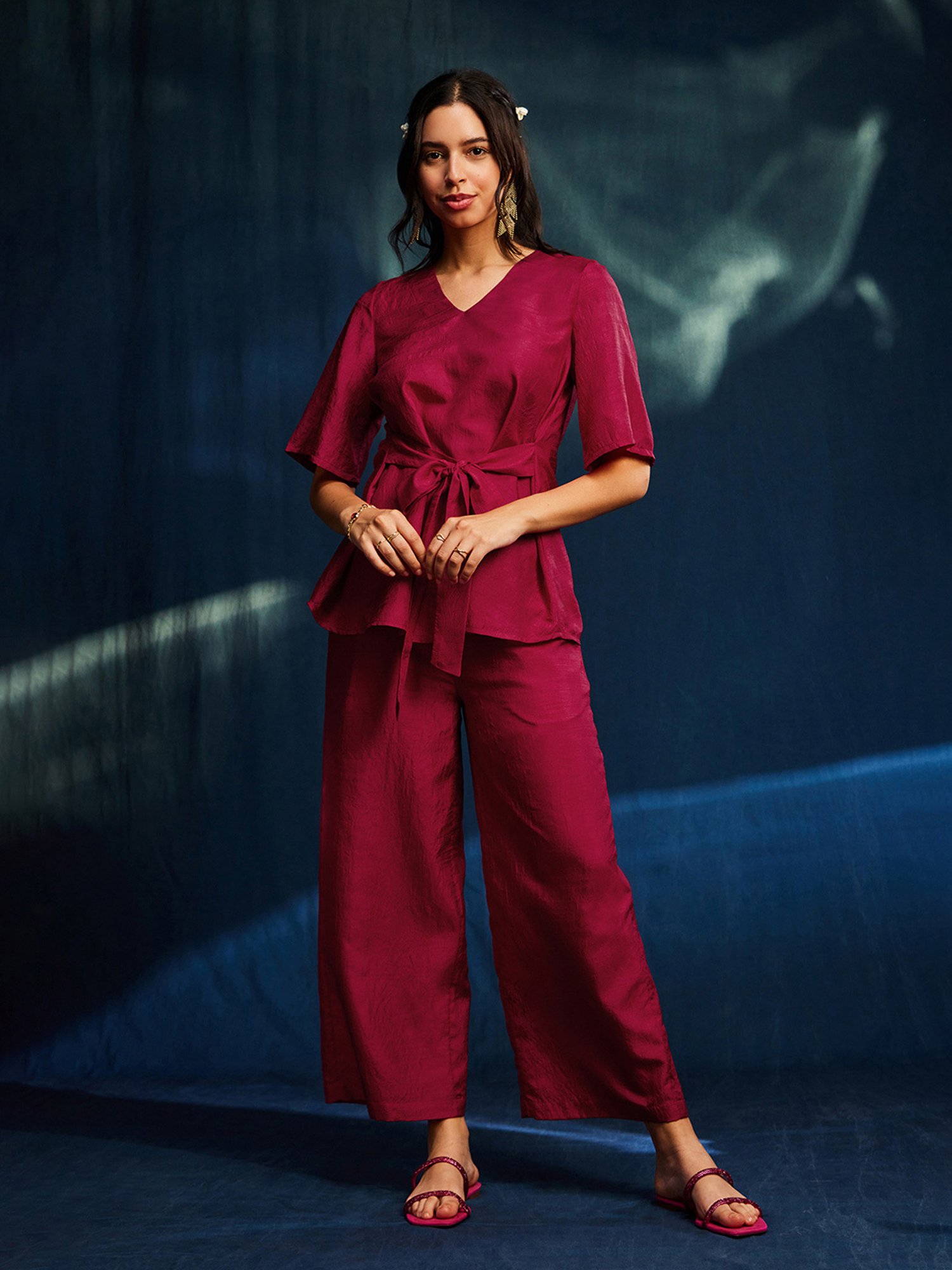 Pink Fort Wine Top With Pants