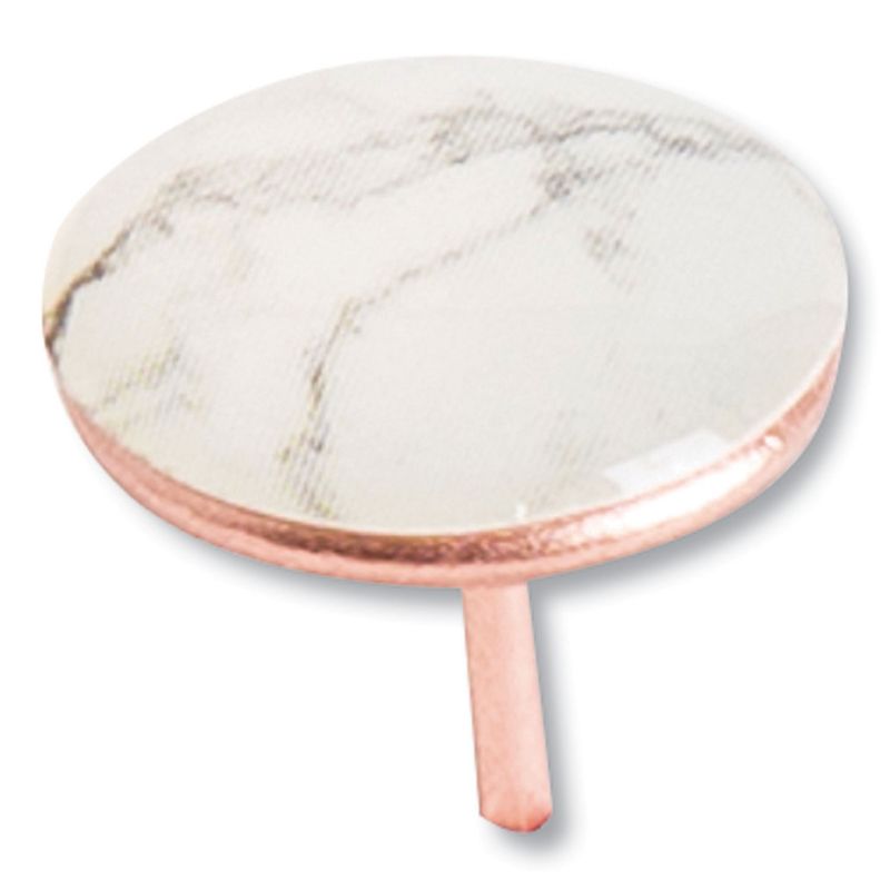 U Brands Fashion Metal Thumbtacks, Metal, Marble/Rose Gold, 3/8", 100/Pack 3090U0624