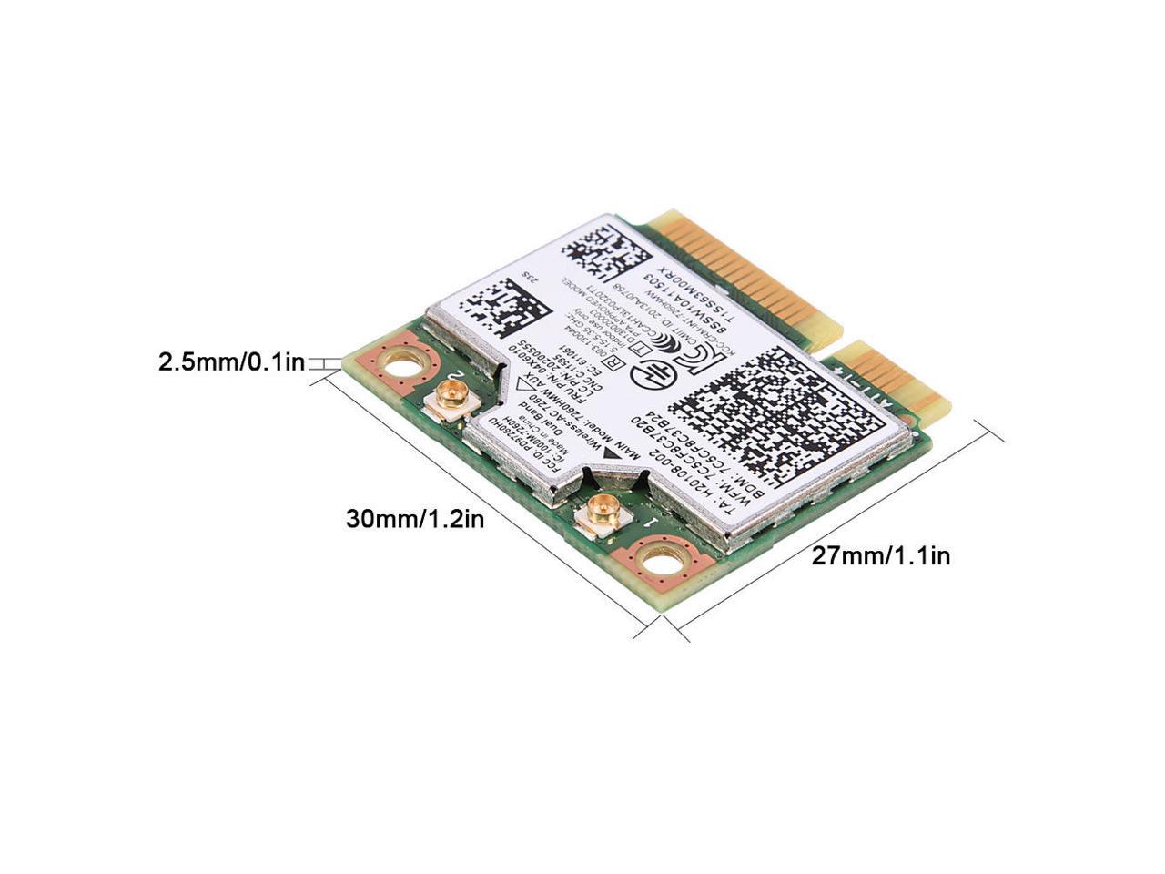 Haoztec For Intel 7260HMW Dual Band Wireless-AC 867Mbps 802.11AC Wifi BT 4.0 PCI-E Card FRU:04X6010