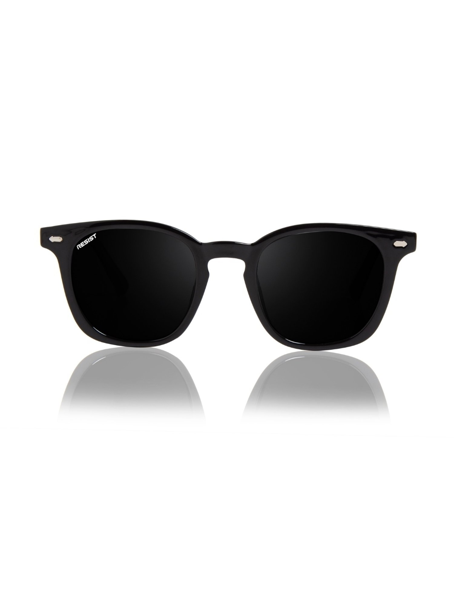 Resist Eyewear Black Wayfarer uv protected Unisex Sunglasses