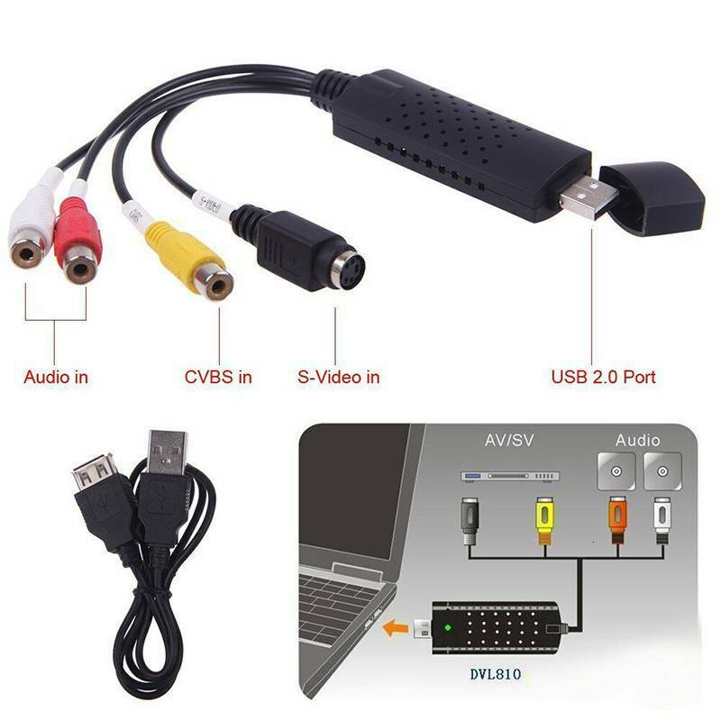 USB 2.0 Audio Video CAP TV DVD VHS S-Video Capture Card Adapter DVR Capture Convert Analog Video to Digital