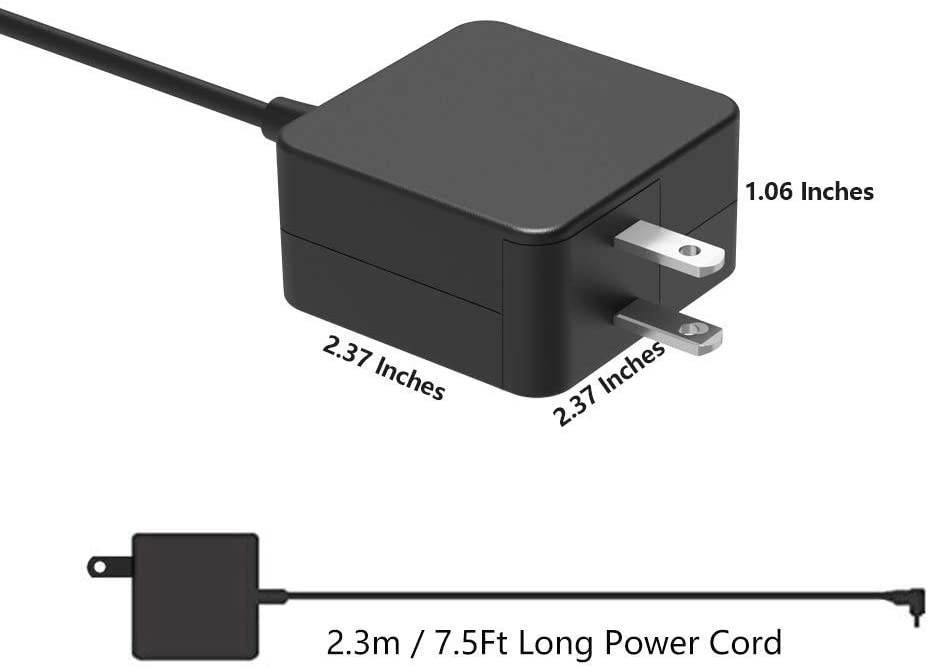 UL Listed AC Charger Fit for ASUS C200 C200M C200MA C200MA-DS01 C200MA-DS02 C200MA-EDU C200MA-EDU2 Chromebook 11.6 Inch Laptop 7.5Ft Power Supply Adapter Cord
