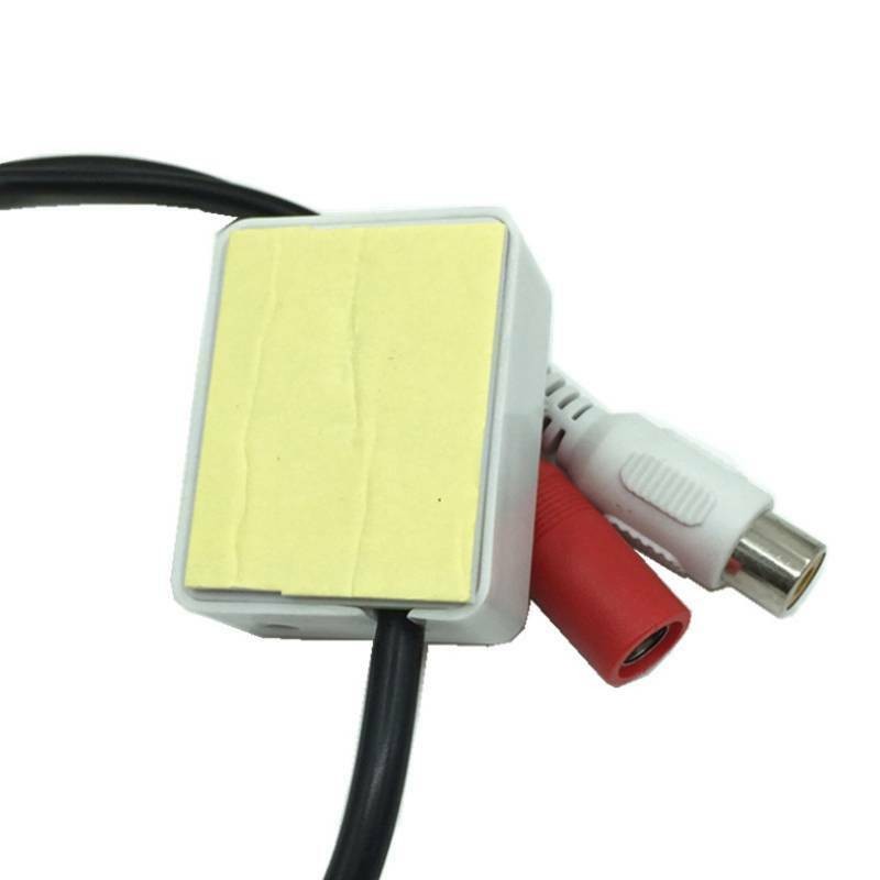 CCTV Camera Audio Microphone RCA DC High-Sensitivity Gain Stick on Mic for DVR, Mini Microphone High Sensitive Pickup Audio Mic for CCTV Security Camera DVR System