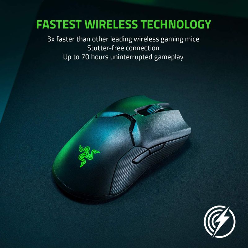 Razer Viper Ultimate Lightest Wireless Gaming Mouse + Mouse Grip Tape Bundle: Classic Black