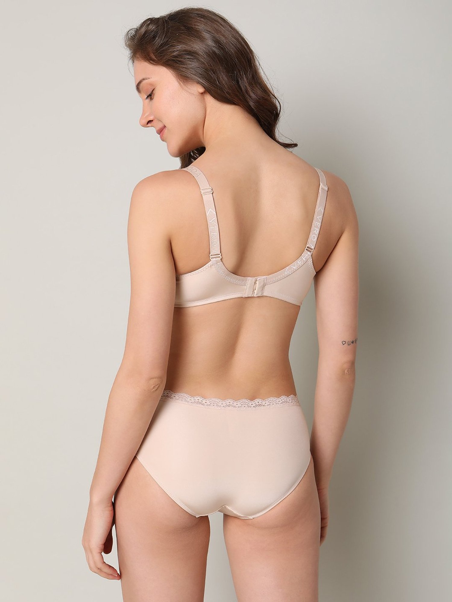 Vero Moda Intimates Beige Lace Full Coverage Bra