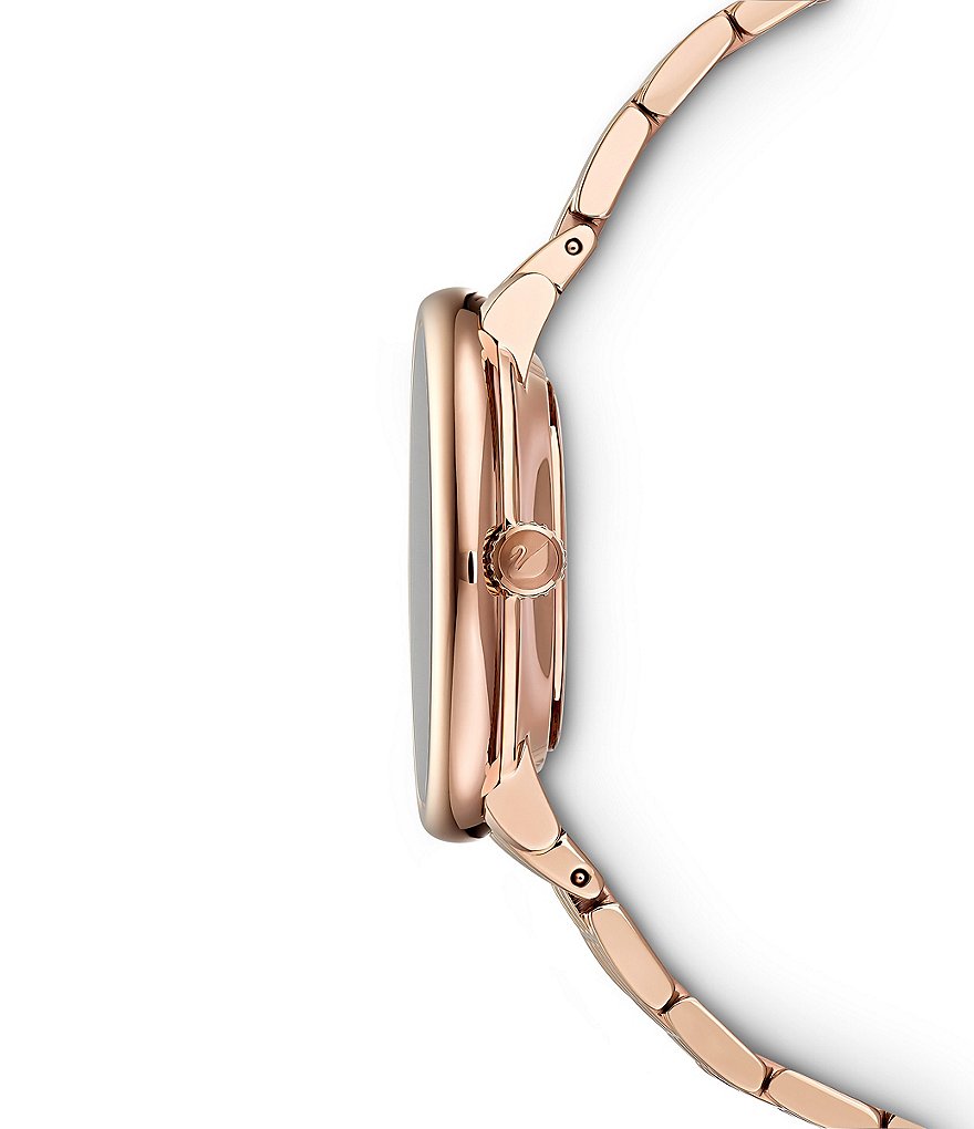 Swarovski Crystalline Chic Rose Gold With Red Dial Bracelet Watch