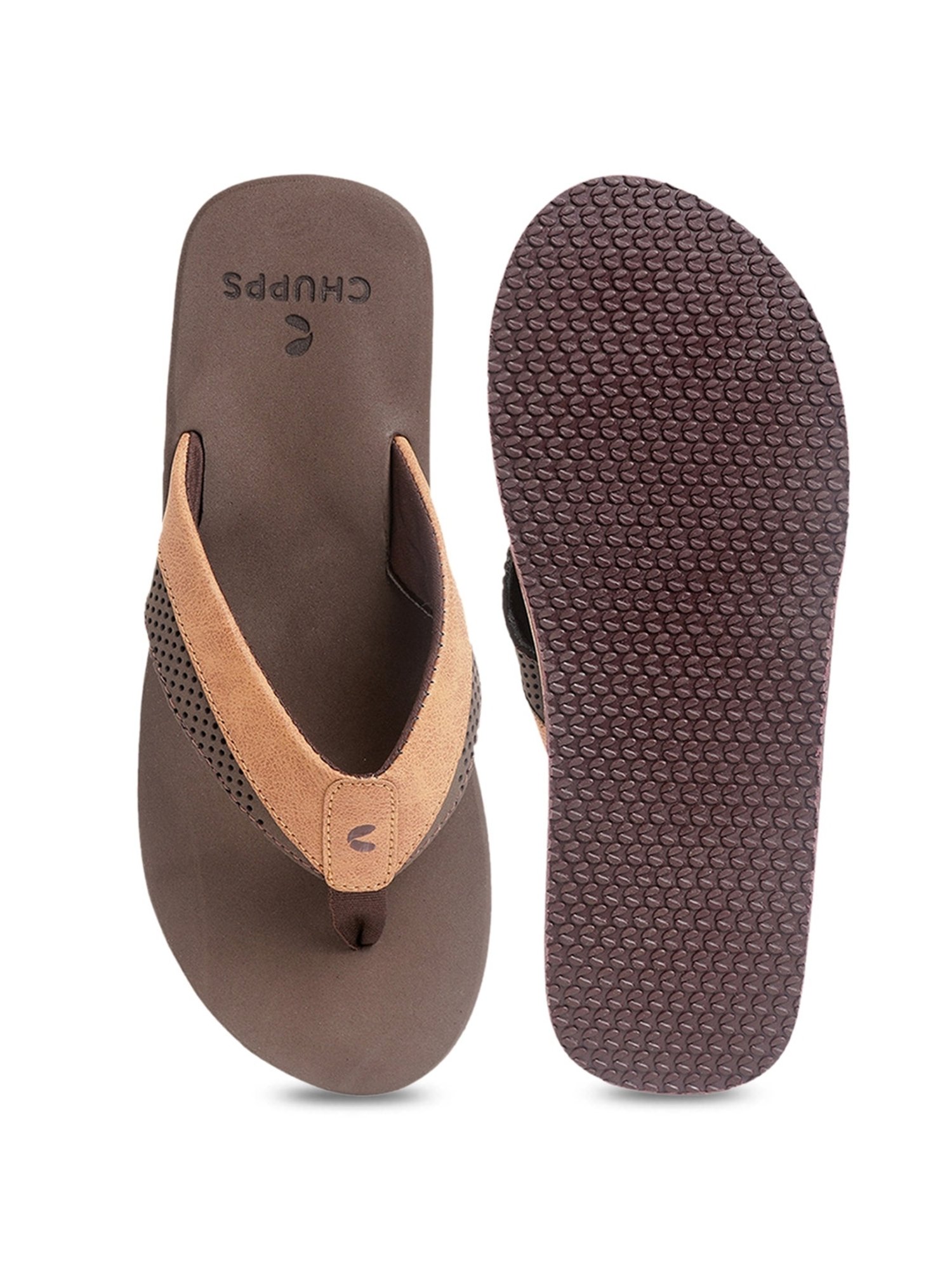 Chupps Men's Brown Flip Flops