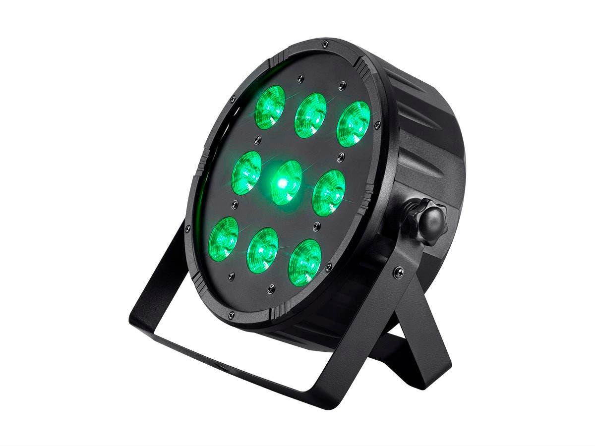 Monoprice Flat PAR Stage Light RGBW | 10 watt, x 9 LED, 8-channel DMX, Strobe follow mode - Stage Right Series