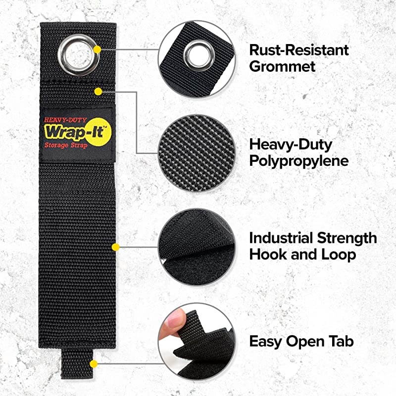 HeavyDuty Straps 7inch 6 Pack Hook and Loop Extension Cord Organizer Hanger Cord Wrap Keeper Cable Straps for Cords Hoses Rope RV Boat and Garage Storage and Organization